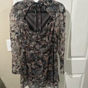 Nasty Gal Multicolor Floral Long Sleeve Dress